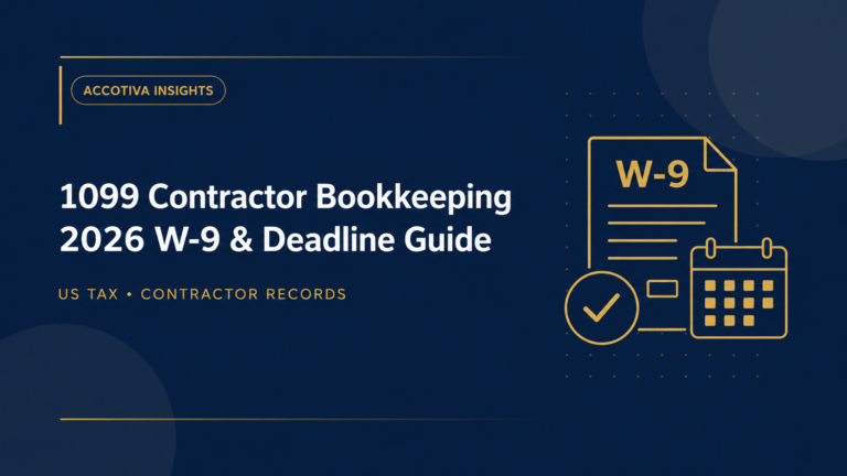 1099 contractor bookkeeping and W-9 deadline guide for U.S. businesses